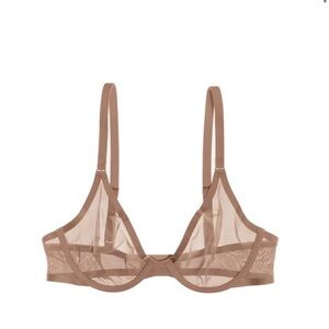 CUUP The Plunge Mesh Bra - Taupe size 36D